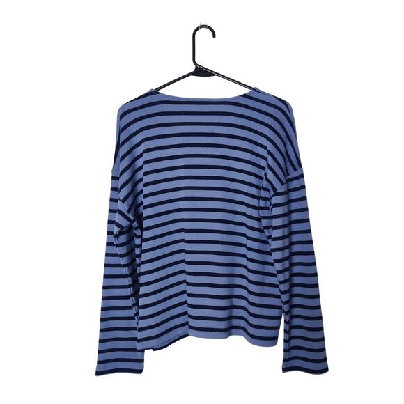 NWT Ann Taylor Weekend Collection Relaxed Sailor Striped Long Sleeve Top Large P - Picture 3 of 11